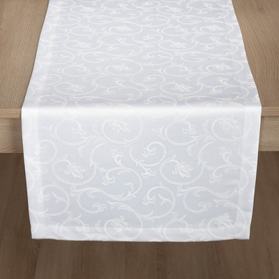 Veba Ubrus CARLO Ornament obálkový lem bílá 40x120 cm