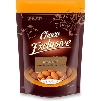 Poex Choco Exclusive Mandle v mléčné čokoládě se skořicí 175 g