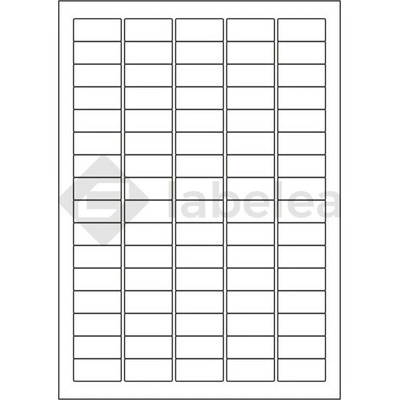 Labelea Samolepiace etikety 35,6x16,9 mm biele papierové, na hárku A4, pre laserovú a atramentovú tlač, Farba etikiet Biela, Počet hárkov v balení 100 EPY035016W080S