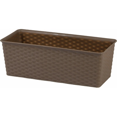 DOCHTMANN Kvetináč rattan obdĺžnik 30 x 13,5 x 10,5 cm, hnedý