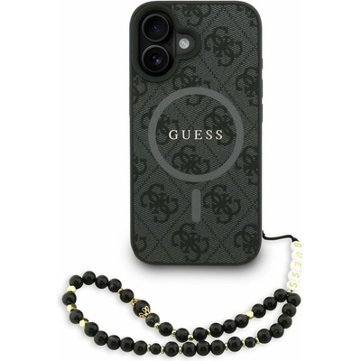GUESS PU Кожен 4G Цветен пръстен с каишка MagSafe Заден капак за iPhone 16 Черен Guess | Cheren | ЖЕНИ | UNI