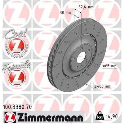 Brzdový kotúč ZIMMERMANN 100.3380.70 (100338070)