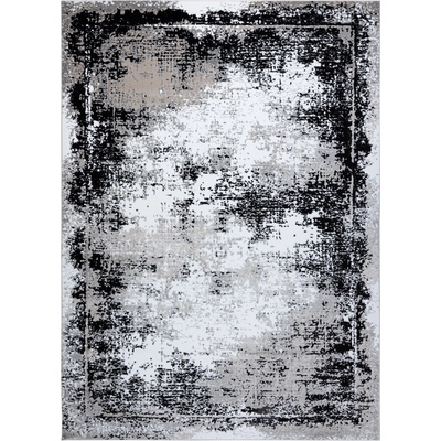 Dywany Łuszczów Gloss 8493 78 Vintage grey / Black Šedá