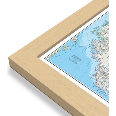 National Geographic Austrálie - nástěnná mapa Classic 75 x 70 cm Varianta: mapa v dřevěném rámu, Provedení: Pegi přírodní