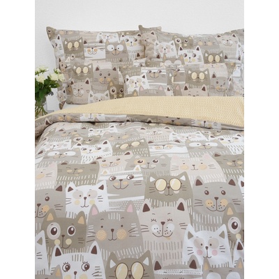 MKLozkoviny.sk bavlna obliečky Renforcé Mačacia invázia 140x200 70x90