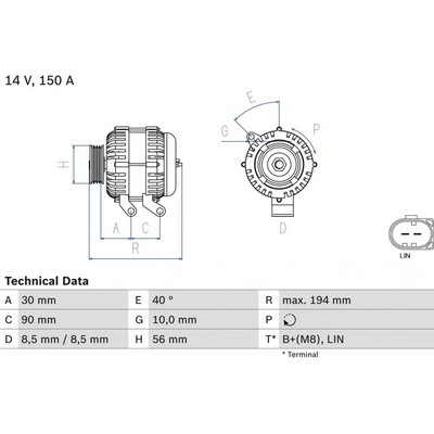 Alternátor BOSCH 0 986 082 560 0 986 082 560