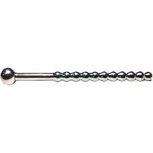 Rouge Satinless Steel Beaded Hollow Urethral Sound with Stopper