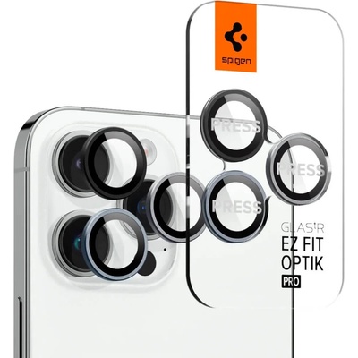 Optik Pro tR Ez Fit Lens Protector Zero One - 2 комплекта предпазни стъклени лещи за камерата на iPhone 14 Pro, iPhone 14 Pro Max (черен-сив)