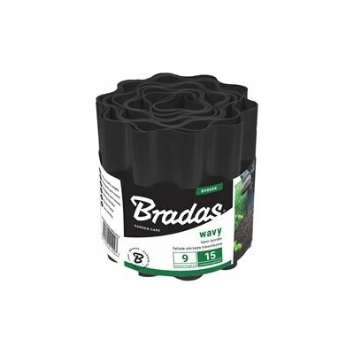 BRADAS Okraj trávníku WAVY BLACK 10 cm x 9 m