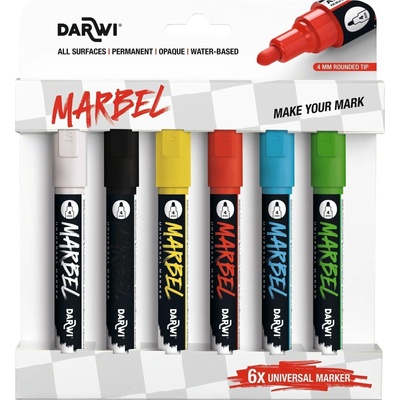 Darwi Marbel Комплект маркери 4 mm Primary 6 бр (DA0226004K03C)