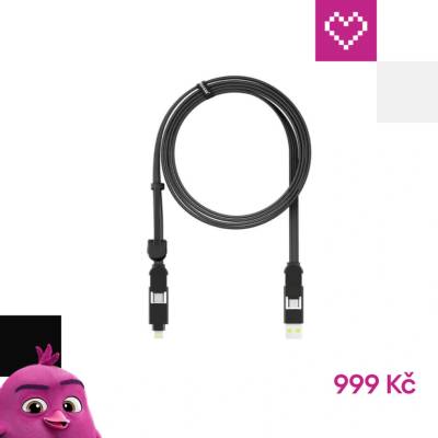 Rolling Square RS-XLM01R nabíjecí a 6v1 / USB / USB-C / Lightning / MicroUSB, 100W, 2m, černý