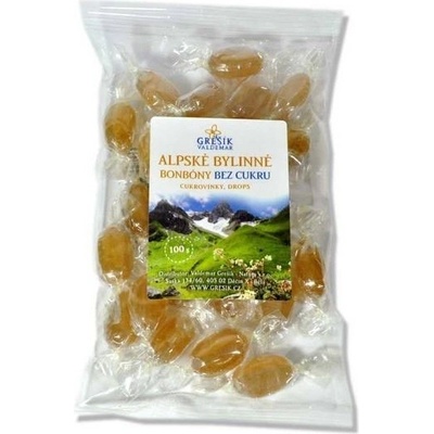 Grešík Cukríky Alpské bylinné bez cukru 100 g