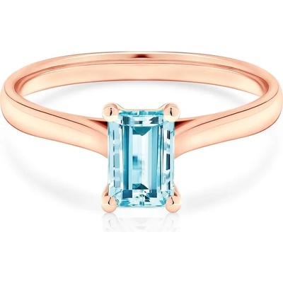 SAVICKI Годежен пръстен Savicki: розово злато, аквамарин