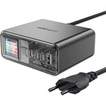 ACEFAST Захранване за ел. мрежа за лаптопи, смартфони и таблети с 1xUSB-A и 3xUSB-C изходи с технология за бързо зареждане - Acefast PD GaN 3 Fast Wall Charger 218W (сив) (Z4-gray)