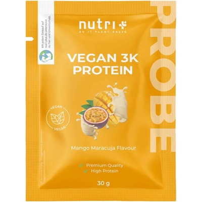 nutri + Пробен размер на вегански 3K протеин на прах - Mango Maracuja