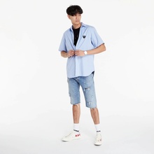 Comme des Garçons play black heart striped shirt blue/ white