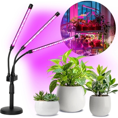 Kobi LED регулируема настолна лампа за растения VITARO 3xLED/10W/230V черна (KB0437)