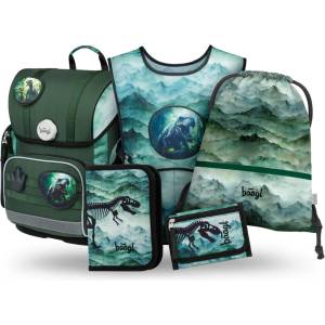Baagl SET 5 Ergo Dino: портфейл, пенал, торба, престилка, портмоне BAAGL | Zelen | Момчешки | UNI