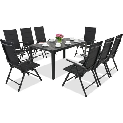 Garden Point Градински мебели от алуминиев polywood Verona Garden Point за 8 души черни (GAP321-8)