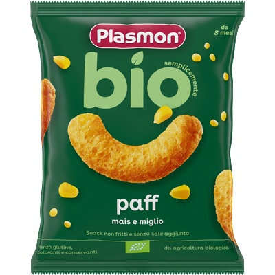 Plasmon БИО Паф хрупанки царевица и просо 8м+ 15г