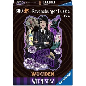 Ravensburger Дървен пъзел Ravensburger от 300 части - Уенсдей Адамс (12001538)