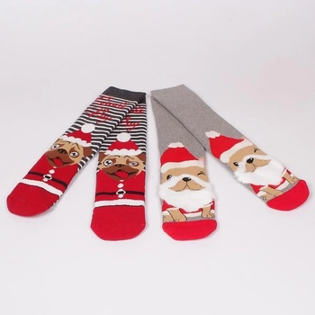 Image 1 of Коледен комплект термо чорапи с кучета в сиво и графит