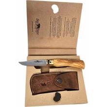 Old Bear Book-shaped gift box Old Bear knife, cod.art. 9307/19_LU + sheath in leather, art FO.9300/1