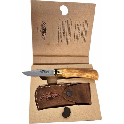 Old Bear Book-shaped gift box Old Bear knife, cod.art. 9307/19_LU + sheath in leather, art FO.9300/1