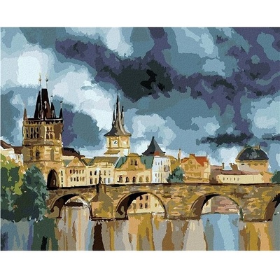 zuty Malování Podle Čísel Karlův Most V Bouři 40 x 50 Cm Plátno