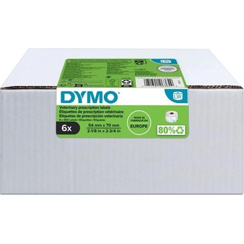 DYMO 2187328, 70мм x 54мм, 6x400бр, бели хартиени ветеринарни етикети (2187328)