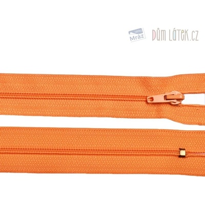 Zips špirálový 3mm nedeliteľný 18cm oranžová