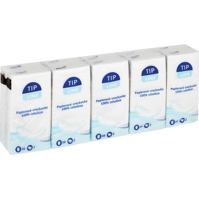 Tip Line Hygienické vreckovky 2-vrstvové 10x10ks