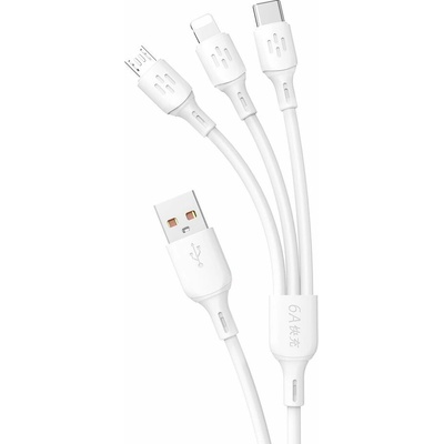 Dudao L8A 3v1 USB-A - USB-C / microUSB / Lightning 6 A 1,2m bílý