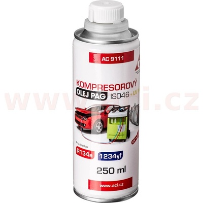 kompresorový olej PAG 46 + UV látka (R134a, 1234yf) 250 ml (vhodný i pro elektrické kompresory Sanden)