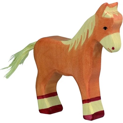 Holztiger Дървена фигурка Holztiger - Стоящо жребче, светлокафяв (80040)