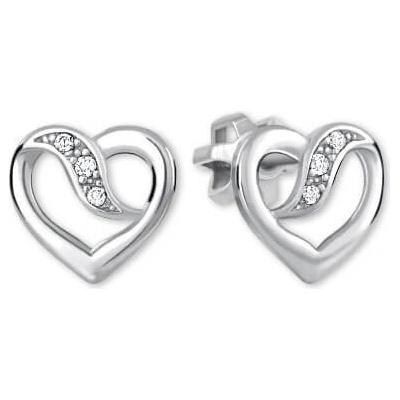 Soliter Romantické náušnice z bieleho zlata Srdiečka 745 239 001 00909 0700000