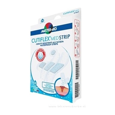 Master Aid Cutiflex Med Transparentné sterilné vodeodolné náplasti 20 ks