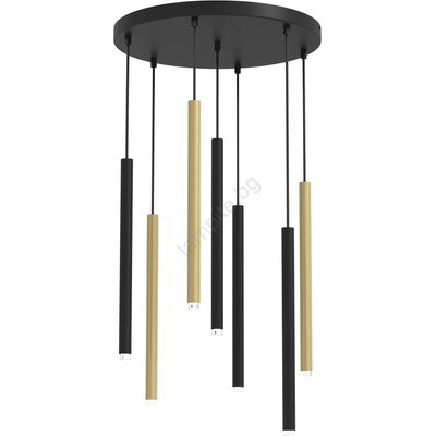 MILAGRO Пендел MONZA 7xG9/8W/230V черен/златист (MI2116)