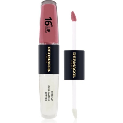 Dermacol 16H Lip Colour dlhotrvajúci rúž a lesk na pery 33 Viva Glam 2 x 4 ml