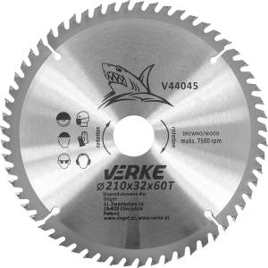 VERKE Режещ диск с твърдосплавни пластини 210x32мм 60T 66346 (V44045)