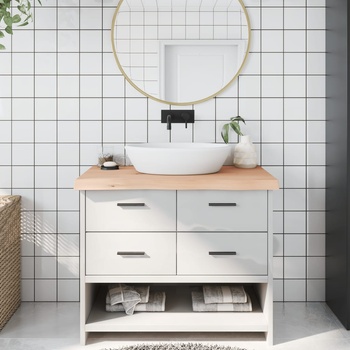 Image 1 of vidaXL Плот за баня 100x50x(2-6) см необработено масивно дърво (3156037)