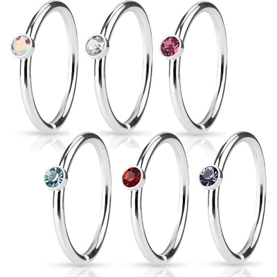 Šperky4U piercing do nosu ucha kruh se světle fialovým kamínkem N01161-TZ