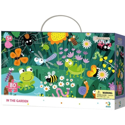dodo Пъзел за наблюдателност в куфарче DoDo от 80 части - В градината (300260)