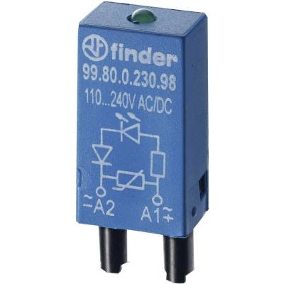 Finder zasouvací modul s diodou s LED diodou 99.80.0.024.59 Barvy světla (LED svítidlo): zelená Bulk 10 ks