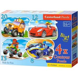 Castorland Пъзел Castorland 4 в 1 - Забавно състезание (B-043057) - ozone