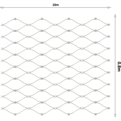 Lanková sieť, 0,8 x 10 m, oko 50 x 50 mm, ø 1,5 mm, AISI 316