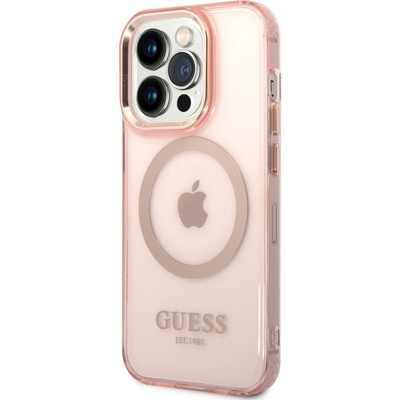 Púzdro Guess Translucent MagSafe Kompatibilní iPhone 14 Pro Max ružové