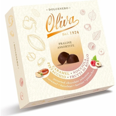 Oliva Dolcenero výberové pralinky s lieskovými orechmi, pistáciami, karamelom a lesným ovocím 252 g