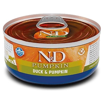 Farmina N&D Cat Pumpkin & Duck - пълноценна мокра храна без зърнени култури за котки над 1 година с патешко и тиква, консерва - 70гр