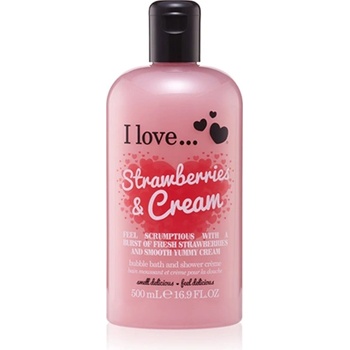 I Love Cosmetics Strawberry & Cream душ гел с балончета за жени 500 мл